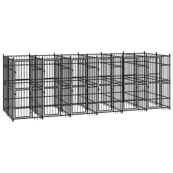 vidaXL Outdoor Dog Kennel Steel 11.06 m&sup2;