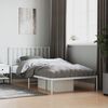 vidaXL Metal Bed Frame without Mattress with Headboard White 107x203cm