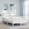 vidaXL Bed Frame without Mattress White Small Double Solid Wood