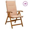 vidaXL Reclining Garden Chairs 8 pcs Natural Solid Acacia Wood