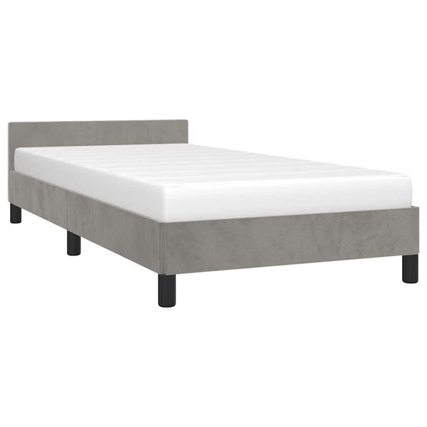 vidaXL Bed Frame without Mattress Light Grey 90x190cm Single Velvet