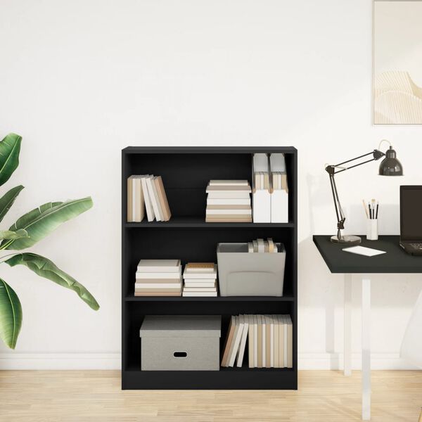 vidaXL Bookcase Black 80x24x109 cm Engineered Wood