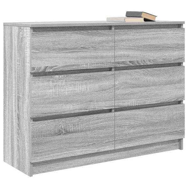 vidaXL Sideboard Grey Sonoma 100x35x76 cm Engineered Wood