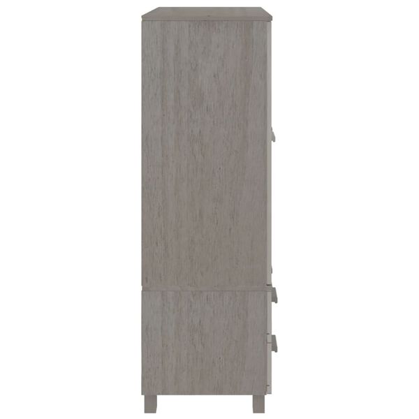 vidaXL Wardrobe HAMAR Light Grey 99x45x137 cm Solid Wood Pine