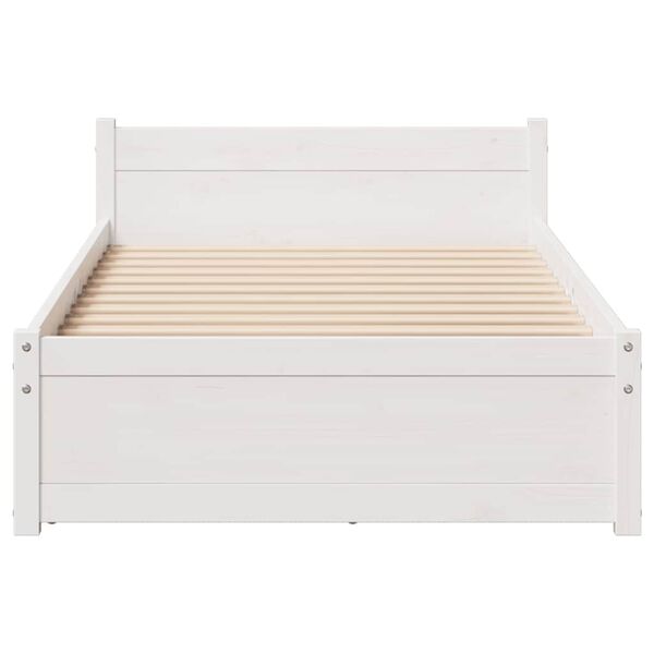 vidaXL Bed Frame without Mattress White 90x190 cm Single Solid Wood Pine