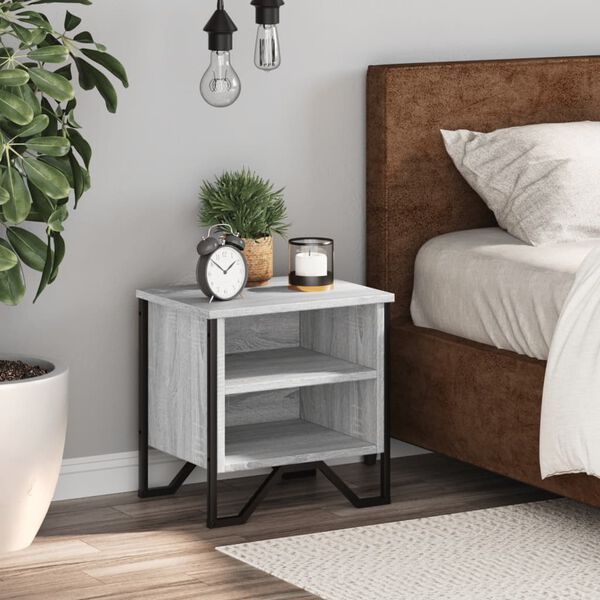 vidaXL Bedside Cabinet Grey Sonoma 40x30x40 cm Engineered Wood