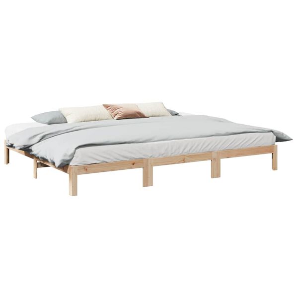 vidaXL Family Bed Frame No Mattress 270x200 cm Solid Wood Pine