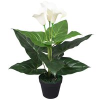 vidaXL Artificial Calla Lily Plant with Pot 45 cm White