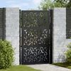 vidaXL Garden Gate Black 100x150 cm Steel Leaf Design