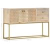 vidaXL Sideboard Gold 120x30x75 cm Solid Mango Wood
