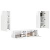 vidaXL TV Cabinet Set 4 pcs High Gloss White Engineered Wood
