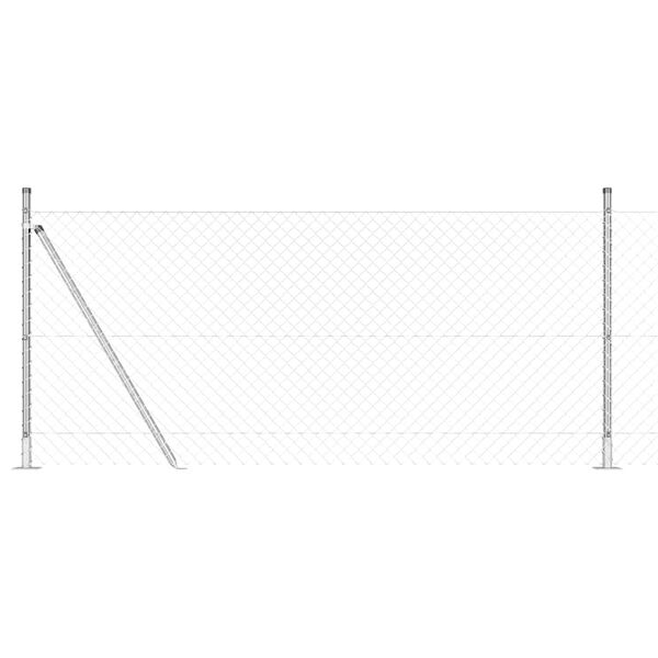 vidaXL Fence Post Silver 25 x 0.8 m (60 x 60 mm mesh) Steel