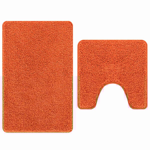 vidaXL Anti-slip Bath Mat Set 2 pcs Orange PP