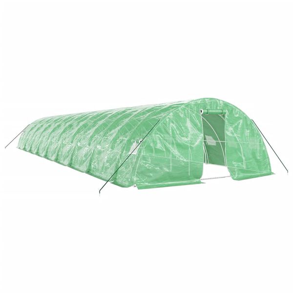 vidaXL Greenhouse with Steel Frame Green 90 m&sup2; 18x5x2.3 m