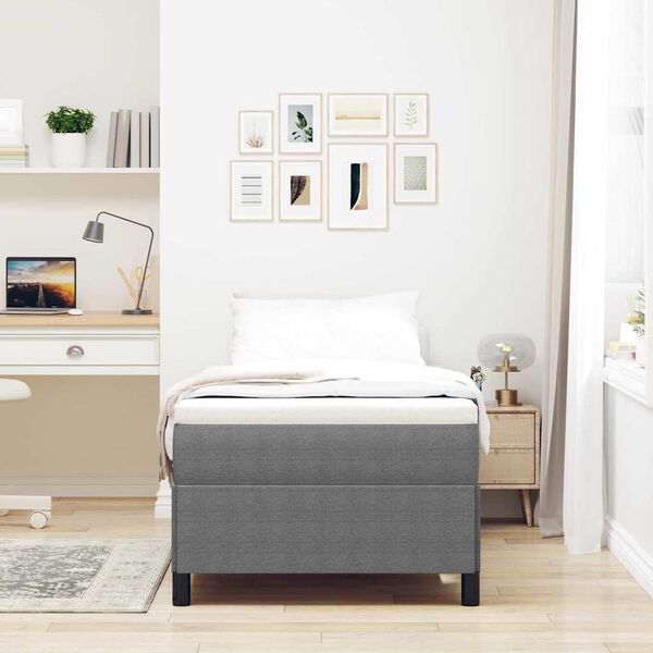 vidaXL Bed Frame Light grey 90 x 200 cm Corduroy fabric