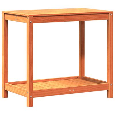vidaXL Potting Table with Shelf Wax Brown 82.5x35x75 cm Solid Wood Pine