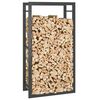 vidaXL Firewood Rack Matt Black 50x28x94 cm Steel