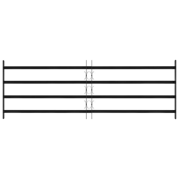 vidaXL Window Grille Black 175 x 60 cm Powder-Coated Steel