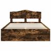 vidaXL Bed Frame Smoked Oak 150 x 200 cm Solid Pine Wood