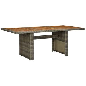 vidaXL Garden Table Brown Poly Rattan and Solid Acacia Wood