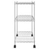 vidaXL 3-Tier Storage Rack with Wheels 60x35x81 cm Chrome 150 kg