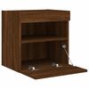 vidaXL TV Wall Cabinet with LED Lights Brown Oak 40x30x40 cm