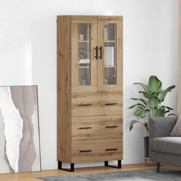 vidaXL Highboard with Drawer 2 pcs Artisan Oak Engineered Wood