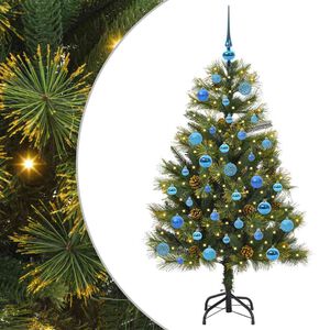 vidaXL Artificial Hinged Christmas Tree with Cones Green 150 cm