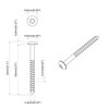 vidaXL Wood Screw 12 pcs Silver 9.8 x 53 mm Steel