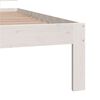 vidaXL Bed Frame without Mattress White Solid Wood Pine 90x200cm