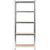 vidaXL Storage Shelf Silver 75x30x172 cm Steel and MDF