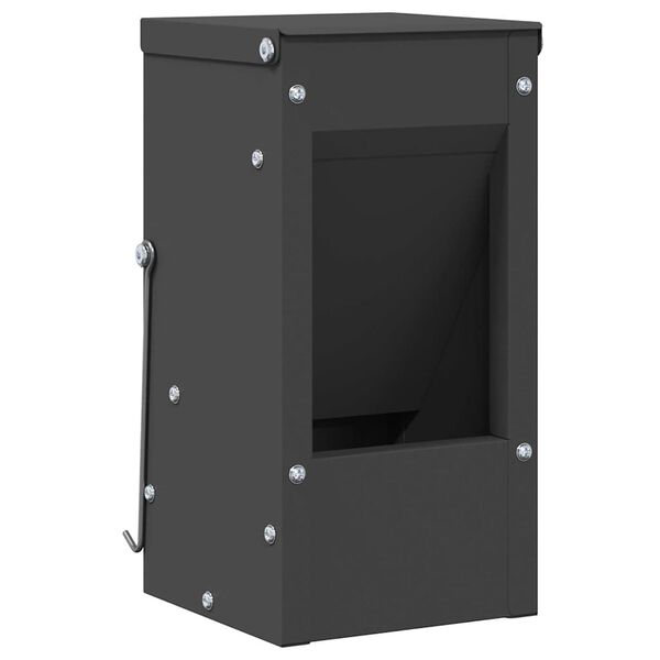 vidaXL Rabbit Feeder Black 12.5 x 12.5 x 25 cm Cold-Rolled Steel