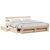 vidaXL Bed Frame with Drawer Brown 200 x 200 cm Solid Pine Wood
