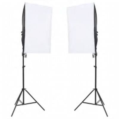 vidaXL Photo Studio Kit with Light Set and Backdrop