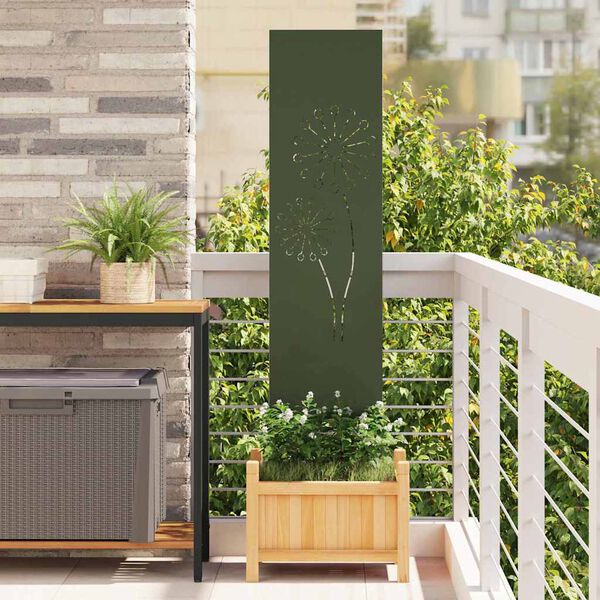 vidaXL Garden Privacy Screen Olive green 32 x 140 cm Cold-rolled steel