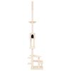 vidaXL Floor to Ceiling Cat Tree Cream 268.5-294.5 cm