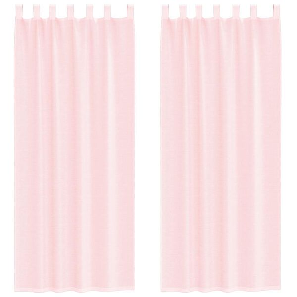 vidaXL Voile Curtains with Loops 2 pcs Light Pink 140x260 cm