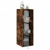 vidaXL Wall Cabinet with Glass Doors Smoked Oak 35x37x100 cm
