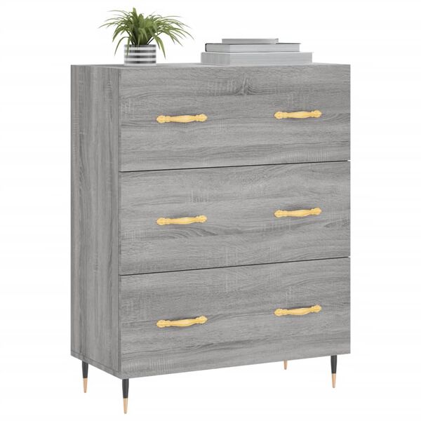 vidaXL Sideboard Grey Sonoma 69.5x34x90 cm Engineered Wood