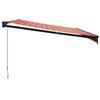 vidaXL Retractable Awning Orange and Brown 4x3 m Fabric and Aluminium