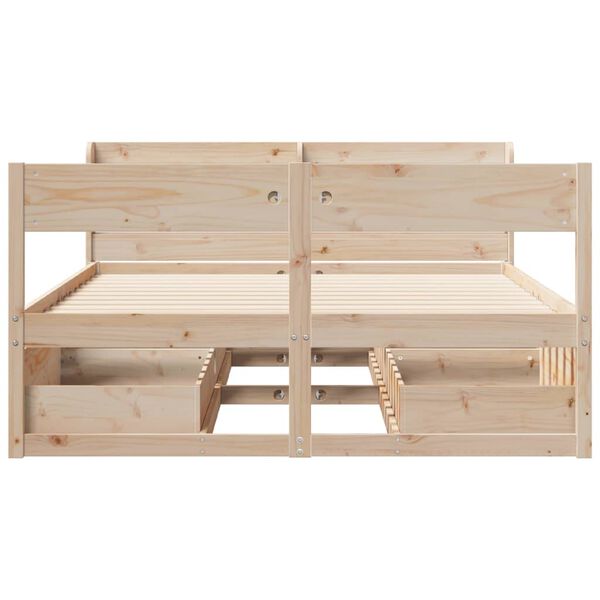 vidaXL Bed Frame without Mattress 140x190 cm Solid Wood Pine
