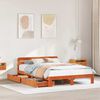 vidaXL Bed Frame without Mattress Wax Brown 140x200 cm Solid Wood Pine