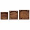 vidaXL Plant Stand 3 pcs Brown Mahogany Wood