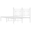 vidaXL Metal Bed Frame without Mattress with Headboard White 120x190cm