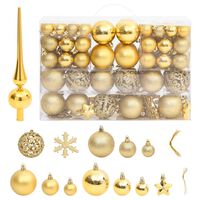 vidaXL 111 Piece Christmas Bauble Set Gold Polystyrene