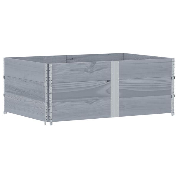 vidaXL Pallet Collars 3 pcs Grey 150x100 cm Solid Wood Pine