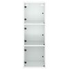 vidaXL Wall Cabinet with Glass Doors White 35x37x100 cm