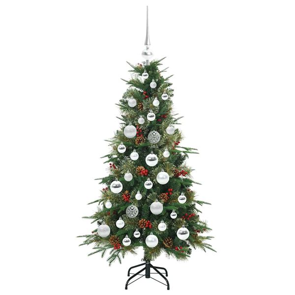 vidaXL Artificial Hinged Christmas Tree Green 120 cm PE and PVC