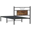 vidaXL Bed Frame without Mattress Smoked Oak 90x190 cm Single Engineered Wood