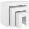 vidaXL Nesting Coffee Table | Set of 3 | White | Engineered wood | Various